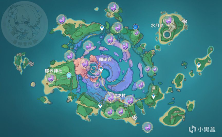原神2.1雷神瞳獲取圖文攻略，海祇島、清籟島雷神瞳位置大全[多圖]圖片1