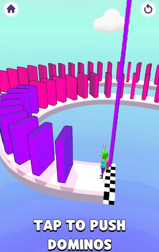 多米諾骨擺放跑游戲中文版（Domino String）截圖1