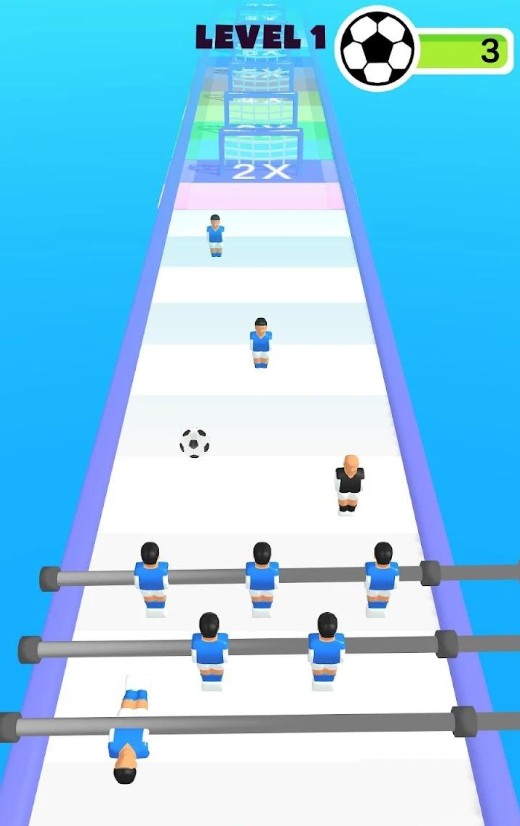 桌上足球障礙跑游戲中文版（Table Football Run）截圖1