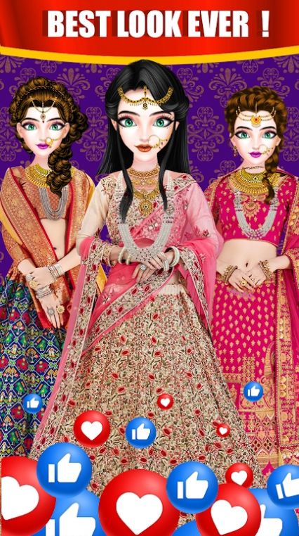 印度女孩新娘化妝游戲版（Indian Wedding Bridal Makeup）截圖2