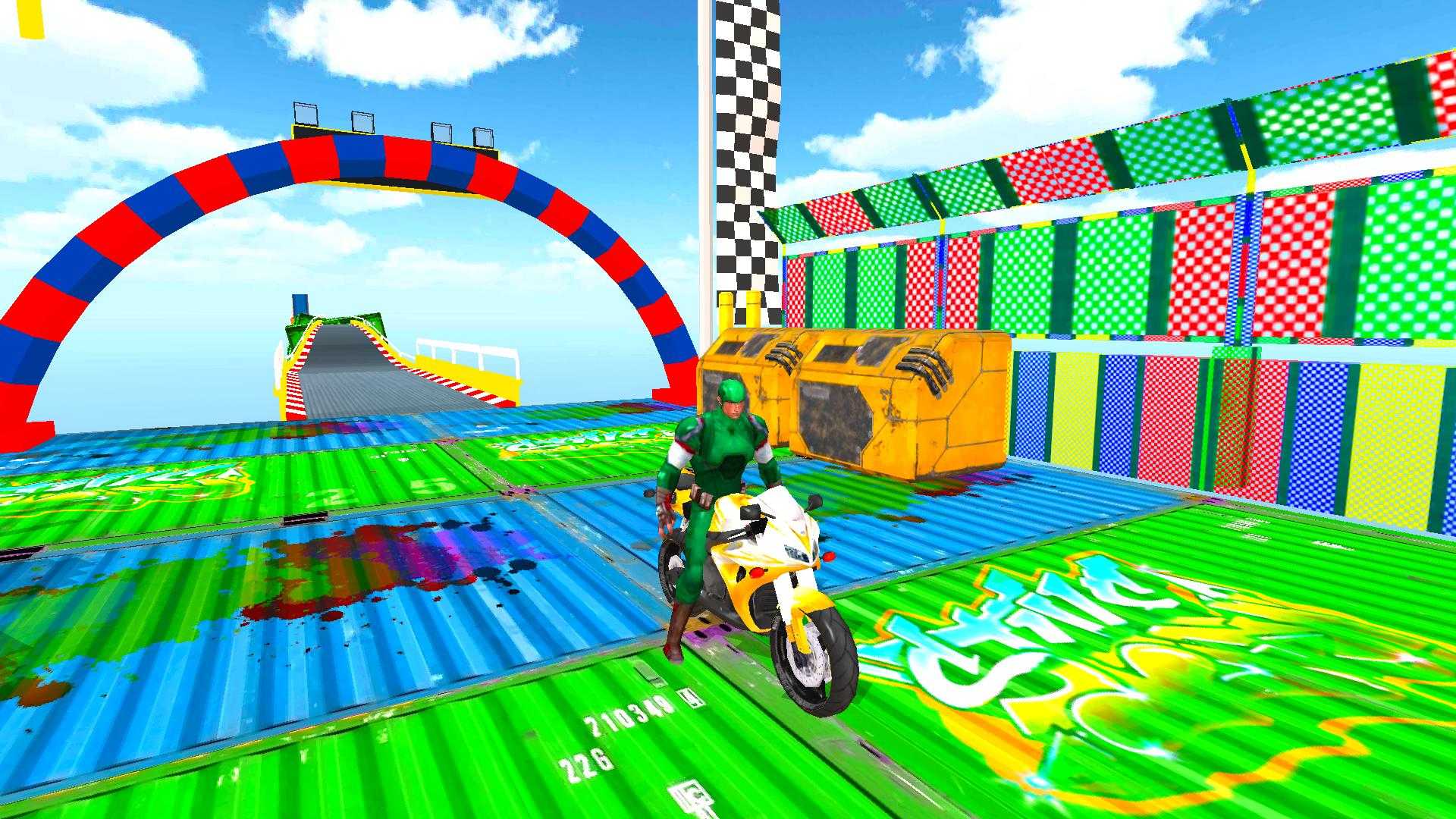 超級(jí)坡道摩托車特技3D游戲安卓中文版（SuperHero Bike）截圖3