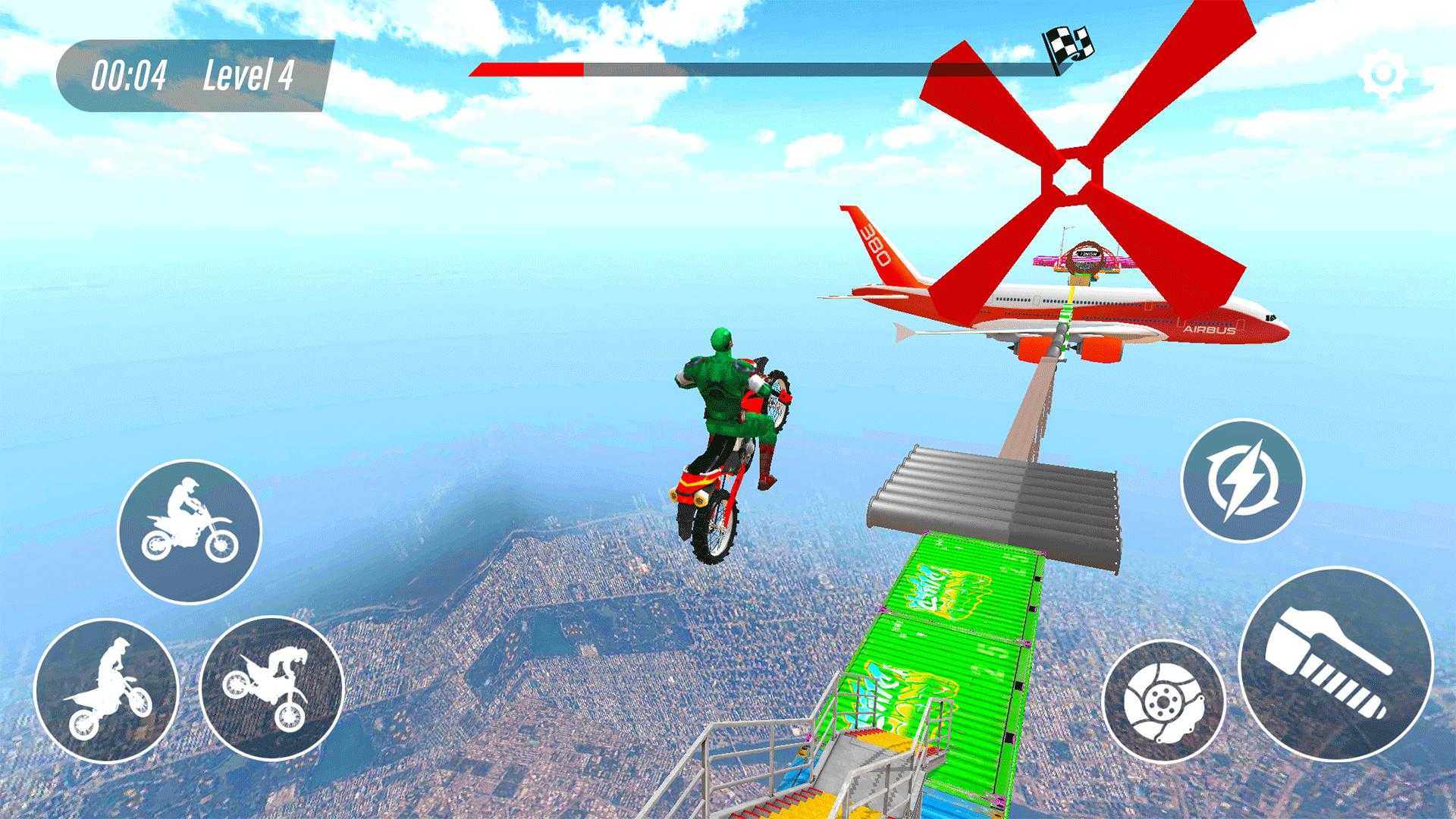 超級(jí)坡道摩托車特技3D游戲安卓中文版（SuperHero Bike）截圖2