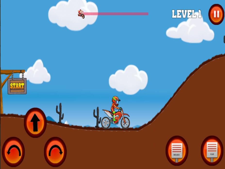 火柴人山地越野游戲安卓版（Hill Bike Racing）截圖1