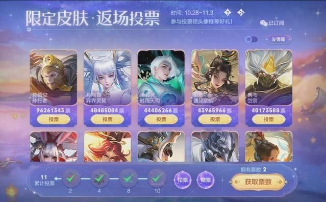 王者榮耀七周年返場皮膚出爐   2022周年返場皮膚前五結(jié)果[多圖]圖片2