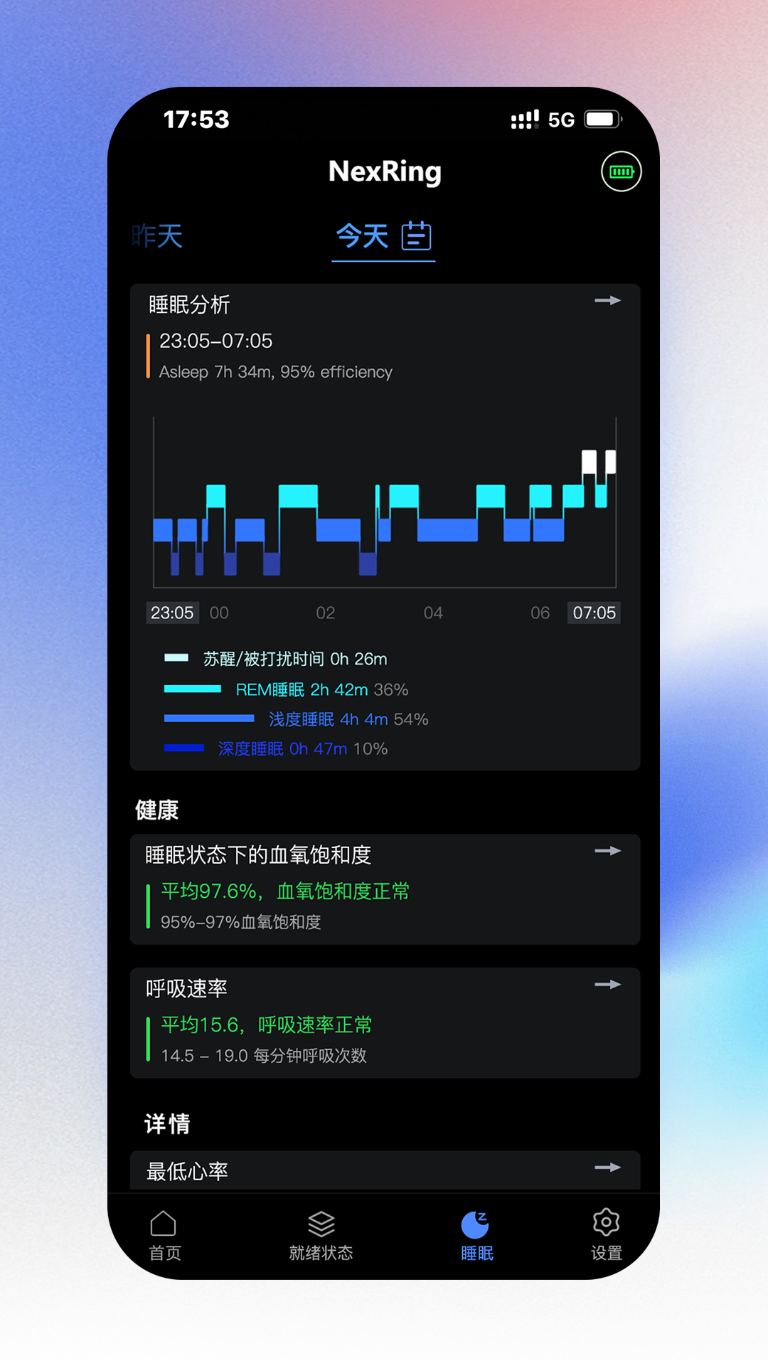 NexRing睡眠監(jiān)測(cè)app版截圖3