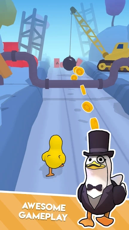 奔跑的可達(dá)鴨游戲跑酷下載安卓版（Duck on the Run）截圖3
