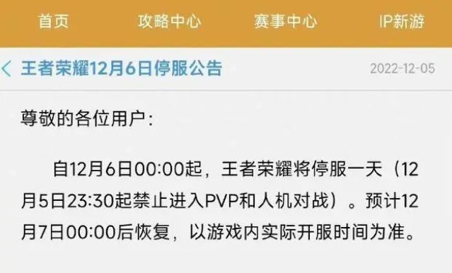 王者榮耀12月6日停服一天有什么補(bǔ)償 12月6日停服補(bǔ)償最新消息