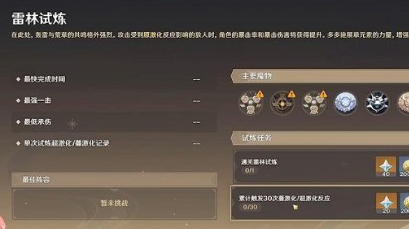 原神迷城戰(zhàn)線雷林試煉攻略 觸發(fā)30次超激化反應(yīng)通關(guān)解析