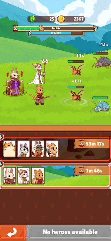 点击猫空闲英雄游戏中文版（Clicker Cats）截图1: