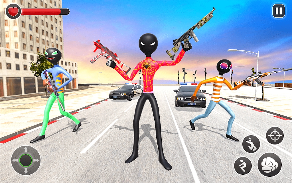 蜘蛛火柴人城市战斗游戏版（Spider Stickman city battle）截图3: