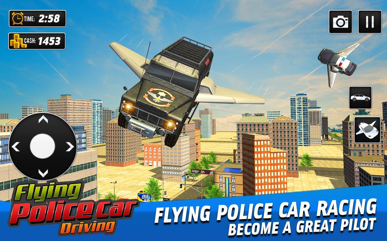 飛行警車(chē)駕駛游戲中文版（Flying Police Car Driving Game）截圖1