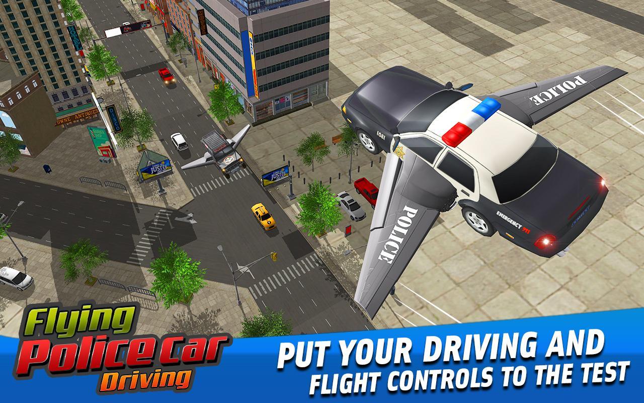 飛行警車(chē)駕駛游戲中文版（Flying Police Car Driving Game）截圖3