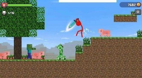 弓箭手戰(zhàn)斗探索游戲中文版（Stickman vs Craftman）截圖1
