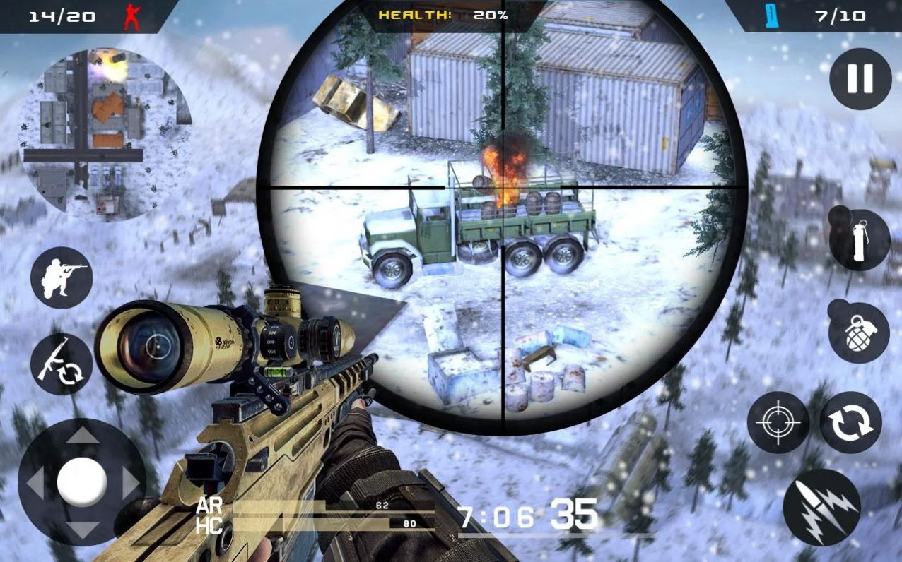 使命戰(zhàn)爭戰(zhàn)區(qū)游戲安卓版（Winter MountAIn Sniper）截圖4