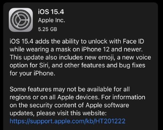 ios15.4正式版什么時候更新？ios15.4正式版推送時間介紹