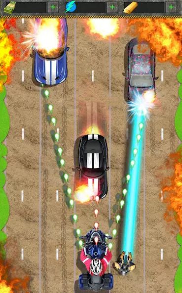 公路摩托賽車射手游戲版截圖1