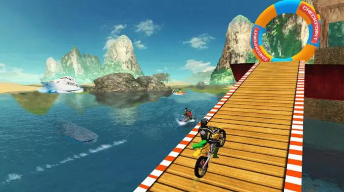 冲浪自行车赛游戏版（Surfer Bike Racing Game）截图1: