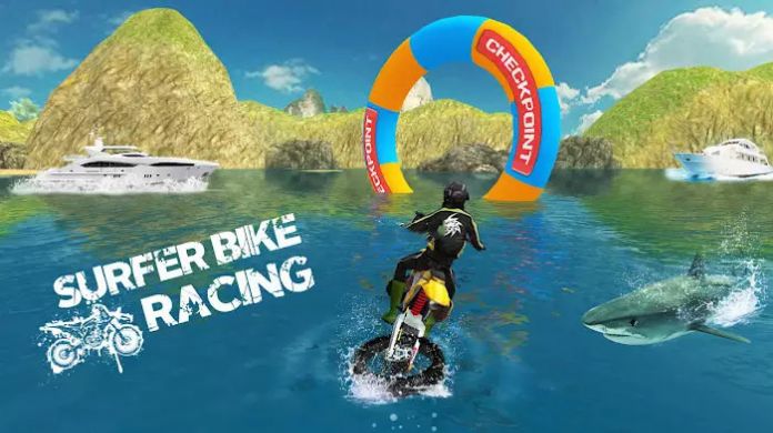 冲浪自行车赛游戏版（Surfer Bike Racing Game）截图2: