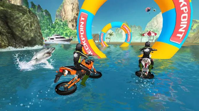 冲浪自行车赛游戏版（Surfer Bike Racing Game）截图4: