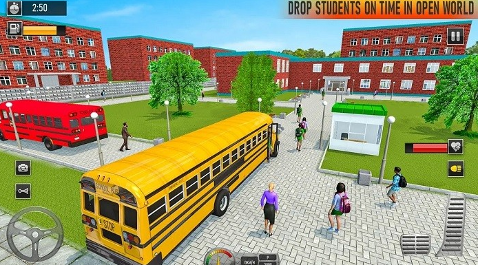 校車駕駛巴士游戲安卓版（School Bus Coach Simulator 3D）截圖1