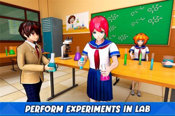女生高中校園生活游戲中文版最新版（Anime Girls School Simulator）截圖1