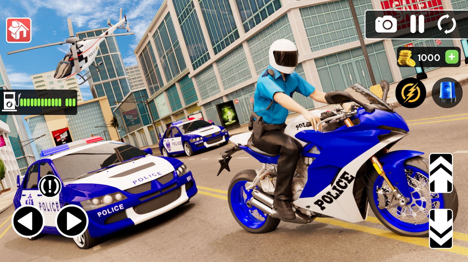 警察驾驶摩托车游戏手机版（Police MotorBike Race Simulator 3D）截图2: