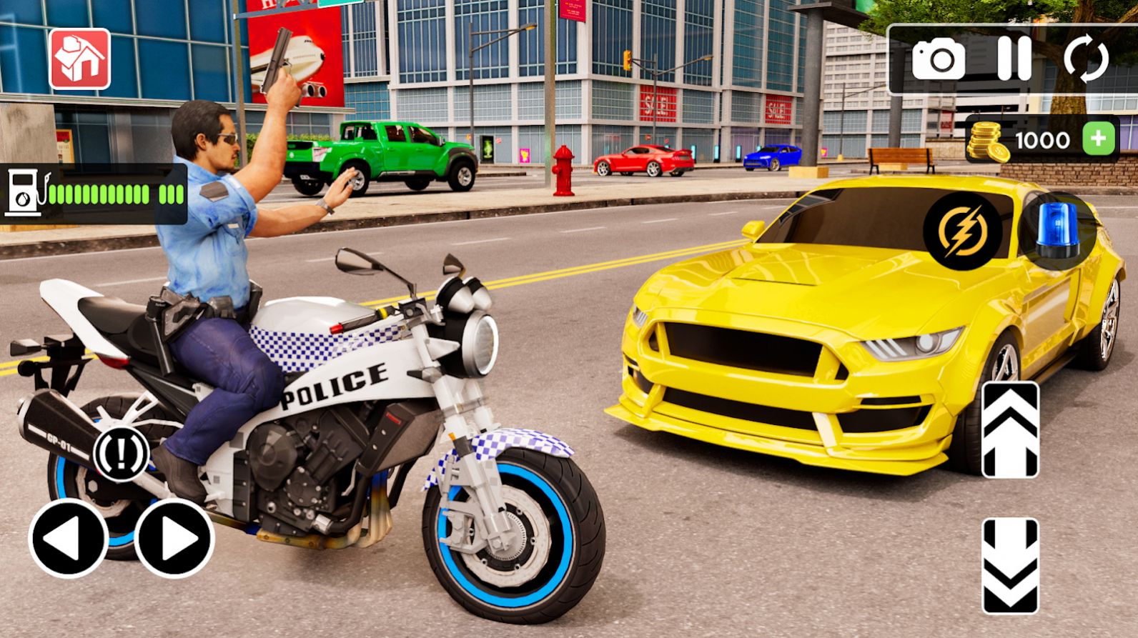 警察驾驶摩托车游戏手机版（Police MotorBike Race Simulator 3D）截图3: