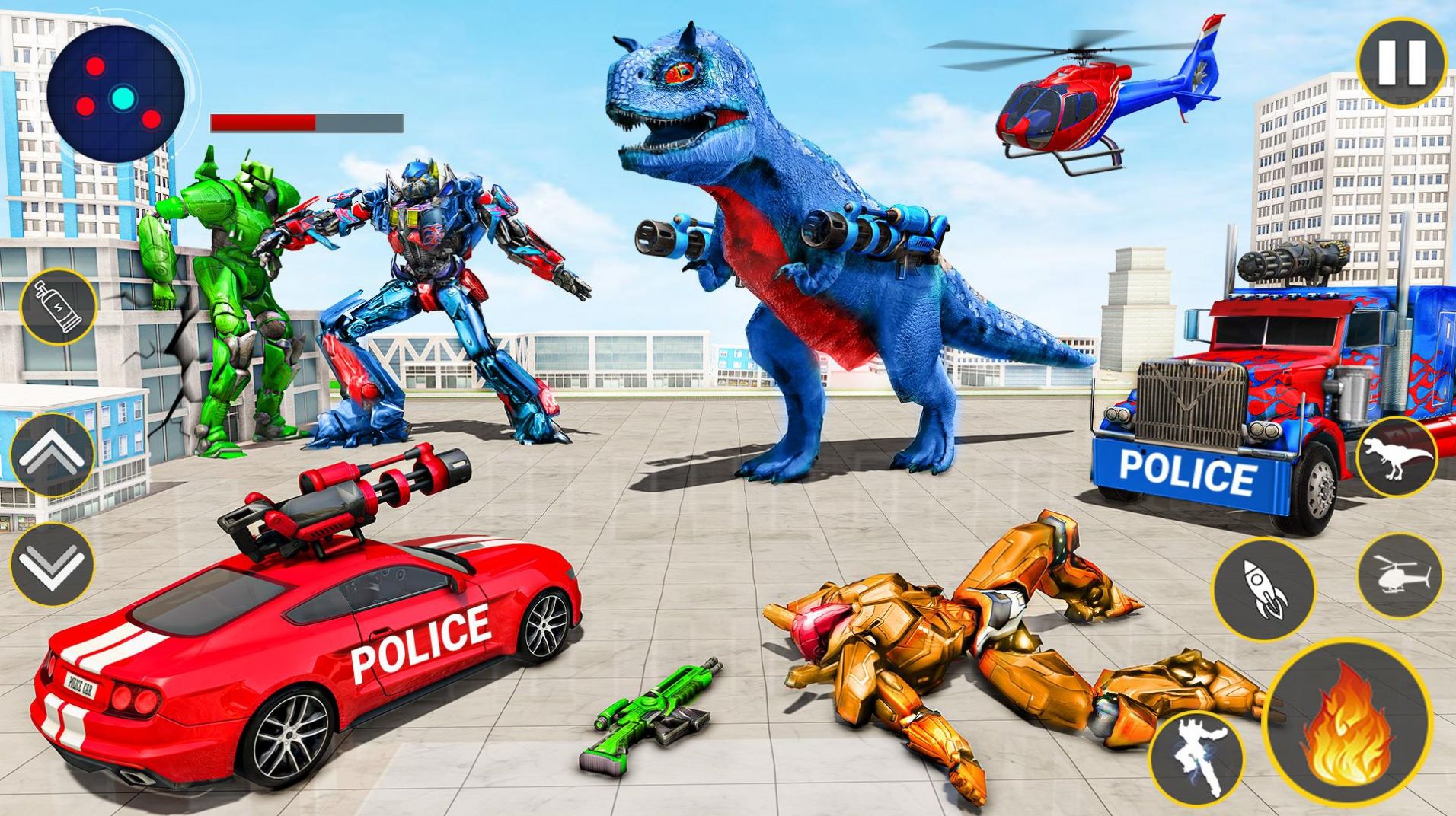 警車機(jī)器人英雄游戲版截圖3