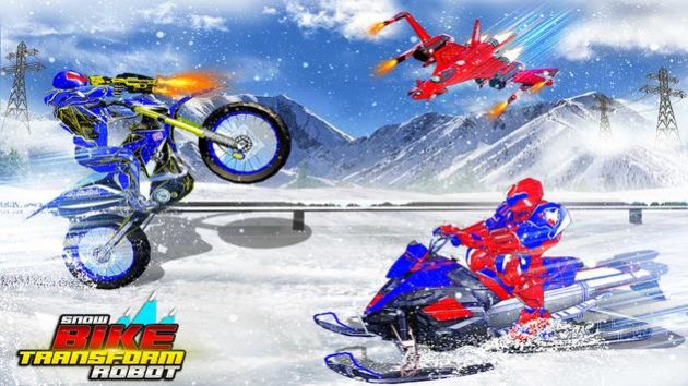 雪自行車變形機器人游戲中文版截圖1