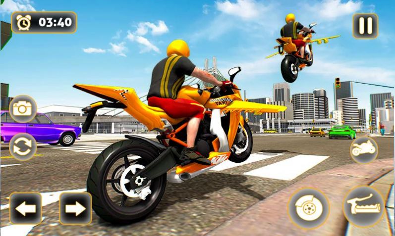 飛行摩托車出租車駕駛游戲安卓版（Flying Motorbike Taxi Driving）截圖3