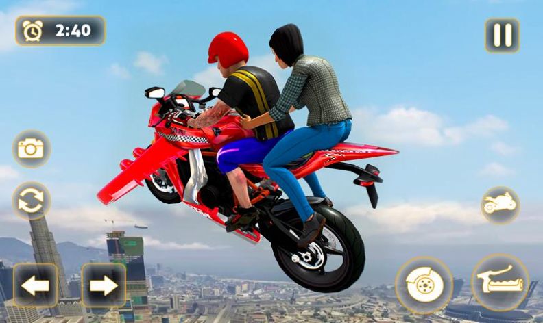 飛行摩托車出租車駕駛游戲安卓版（Flying Motorbike Taxi Driving）截圖4