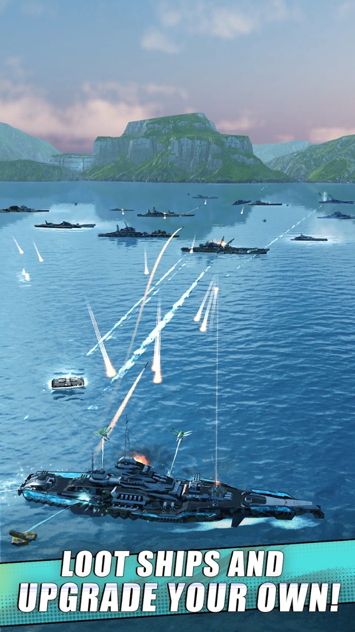 艦隊戰(zhàn)艦射擊游戲安卓版（Idle Fleet Warship Shooter）截圖1