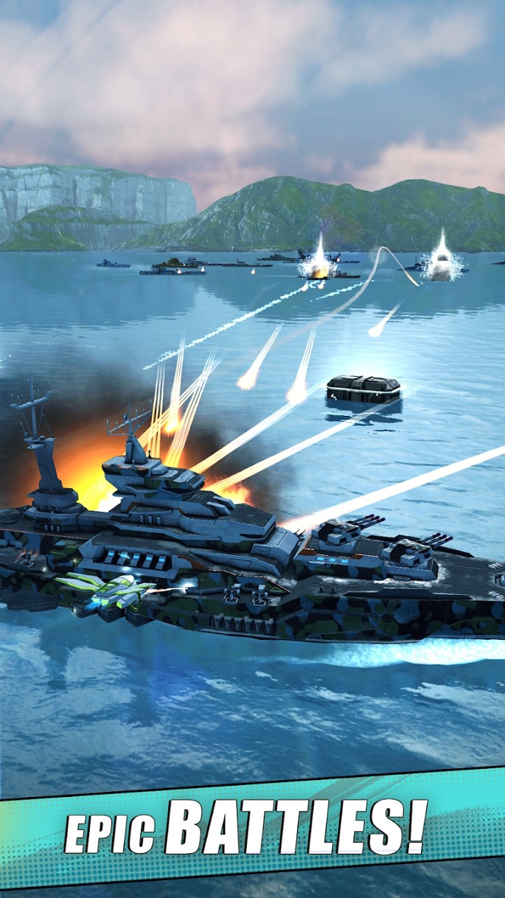 艦隊戰(zhàn)艦射擊游戲安卓版（Idle Fleet Warship Shooter）截圖4