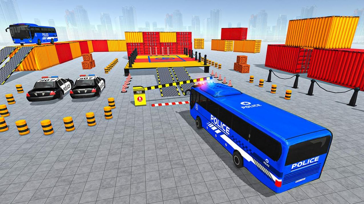 公交車(chē)停車(chē)模擬器游戲安卓版（Police Bus Parking Game）截圖1