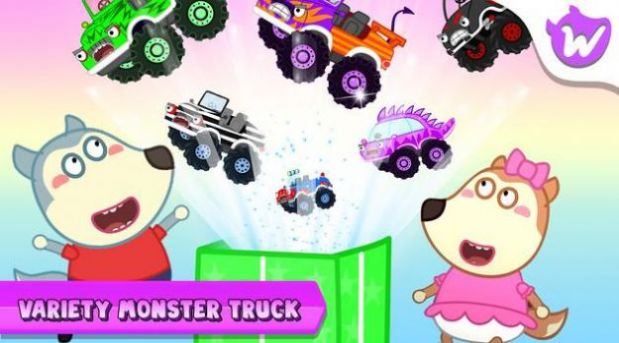 狼頭怪物卡車游戲中文手機(jī)版（Wolfoo Monster Truck）截圖2