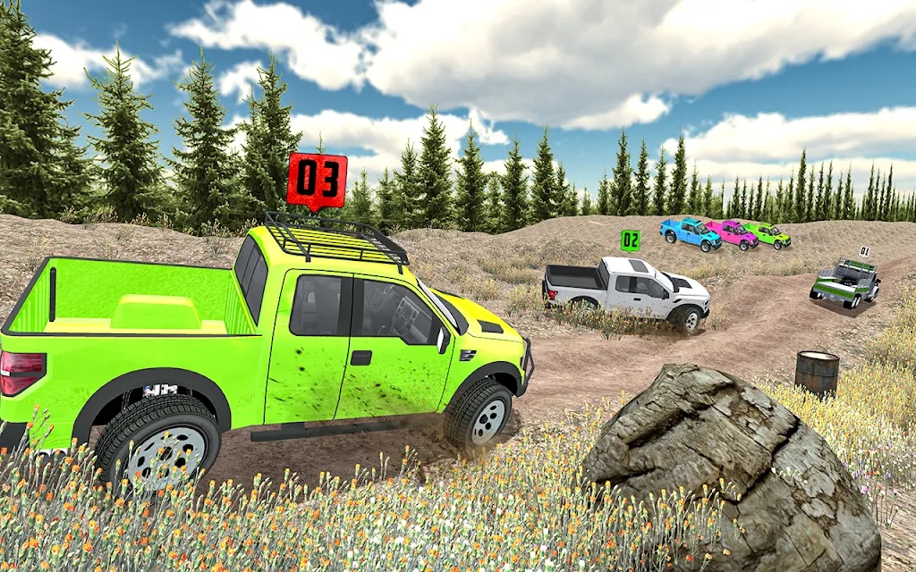 越野皮卡车赛车游戏版（Offroad Pickup Truck Racing）截图3: