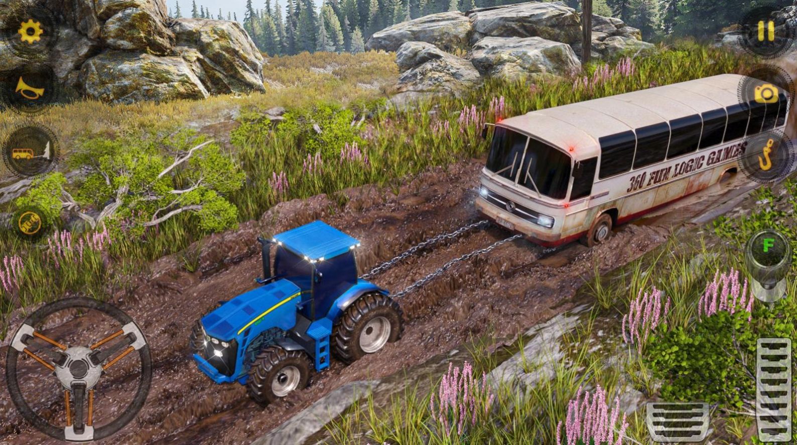 越野駕駛泥漿巴士游戲手機版（Offroad Driving Mud Bus Game）截圖1