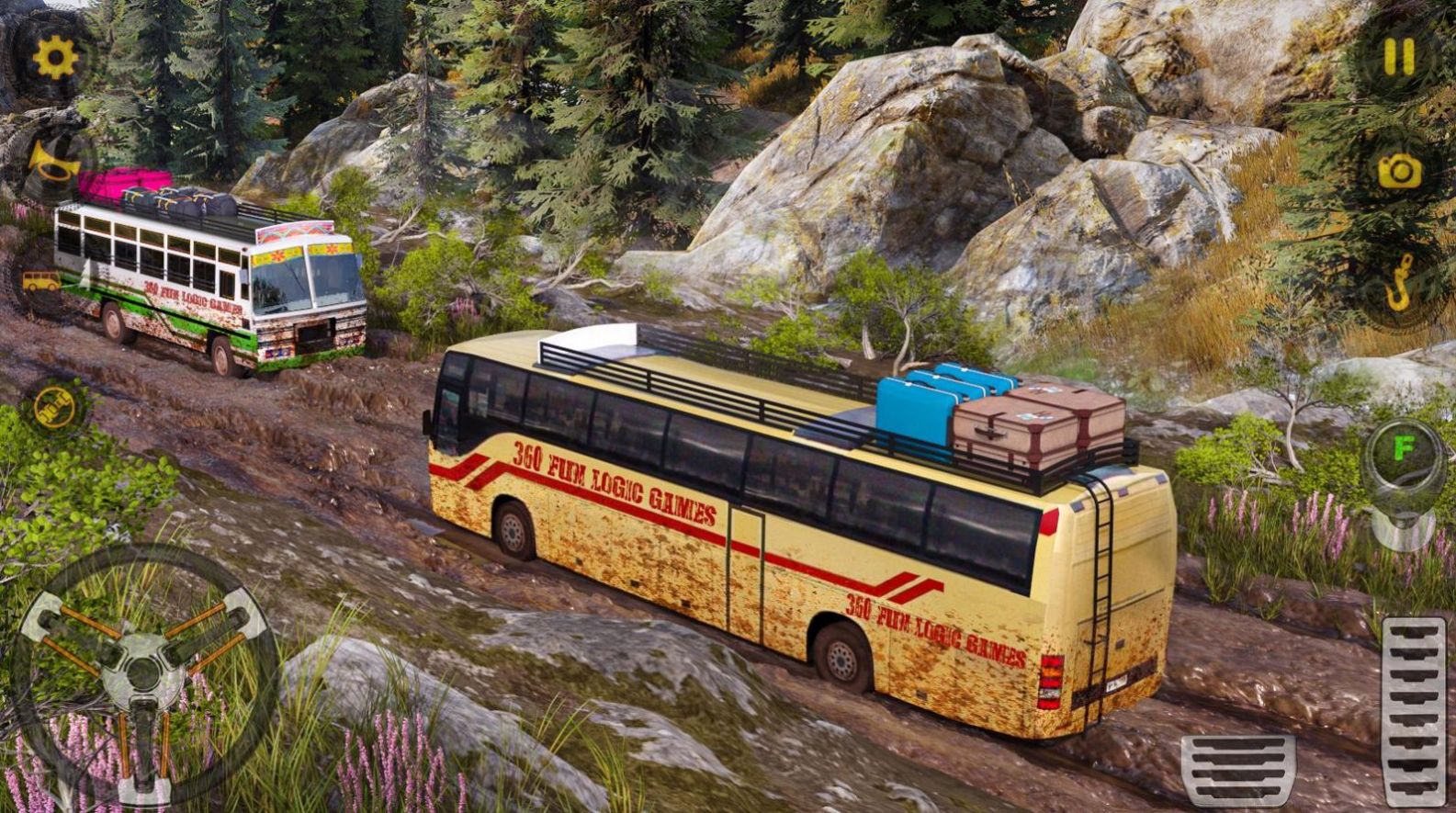 越野駕駛泥漿巴士游戲手機版（Offroad Driving Mud Bus Game）截圖2