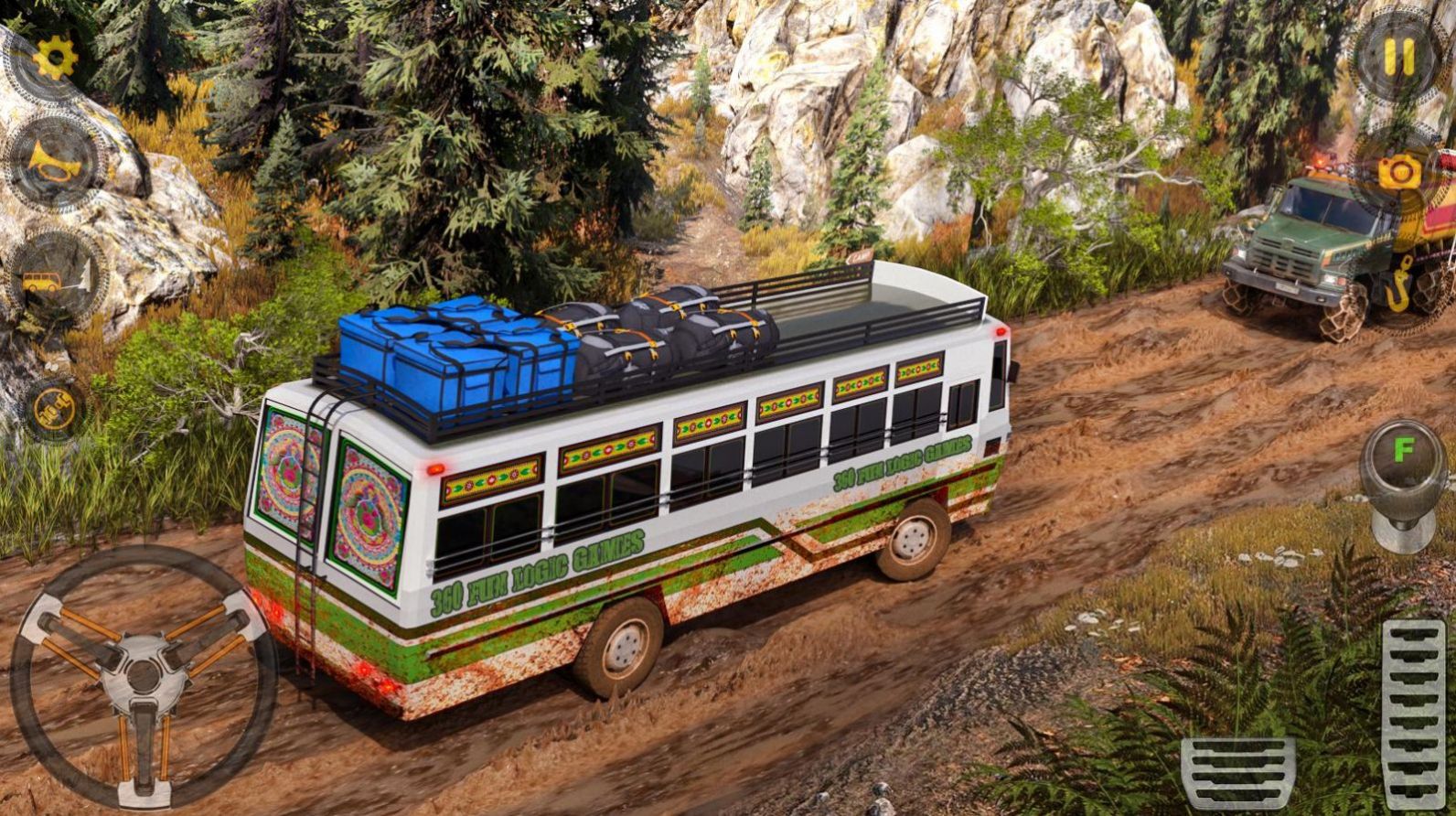 越野駕駛泥漿巴士游戲手機版（Offroad Driving Mud Bus Game）截圖3