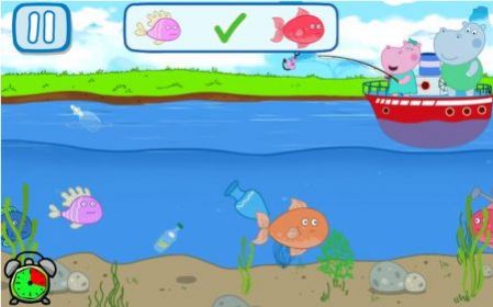 河馬釣魚游戲安卓版（Hippo Fishing）截圖1