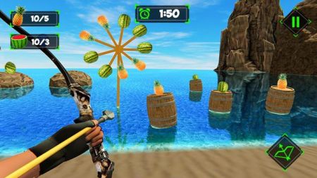 西瓜射手射擊3D游戲安卓中文版（Watermelon Archer Shooting 3D）截圖1