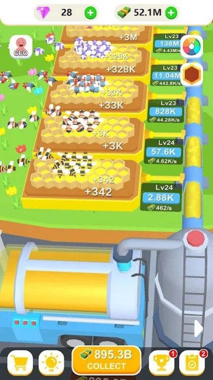 閑置蜜蜂農(nóng)場(chǎng)游戲安卓版下載（Idle Bee Farm）截圖3