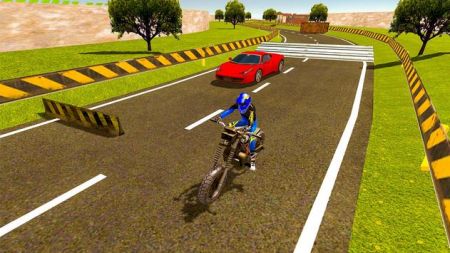 跑車與摩托車賽車游戲中文版（Sports Car vs Moto Bike Riding）截圖2