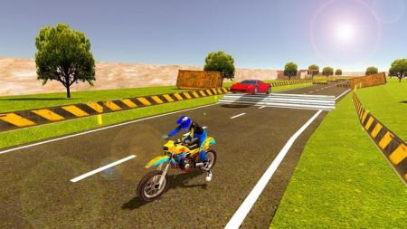 跑車與摩托車賽車游戲中文版（Sports Car vs Moto Bike Riding）截圖1