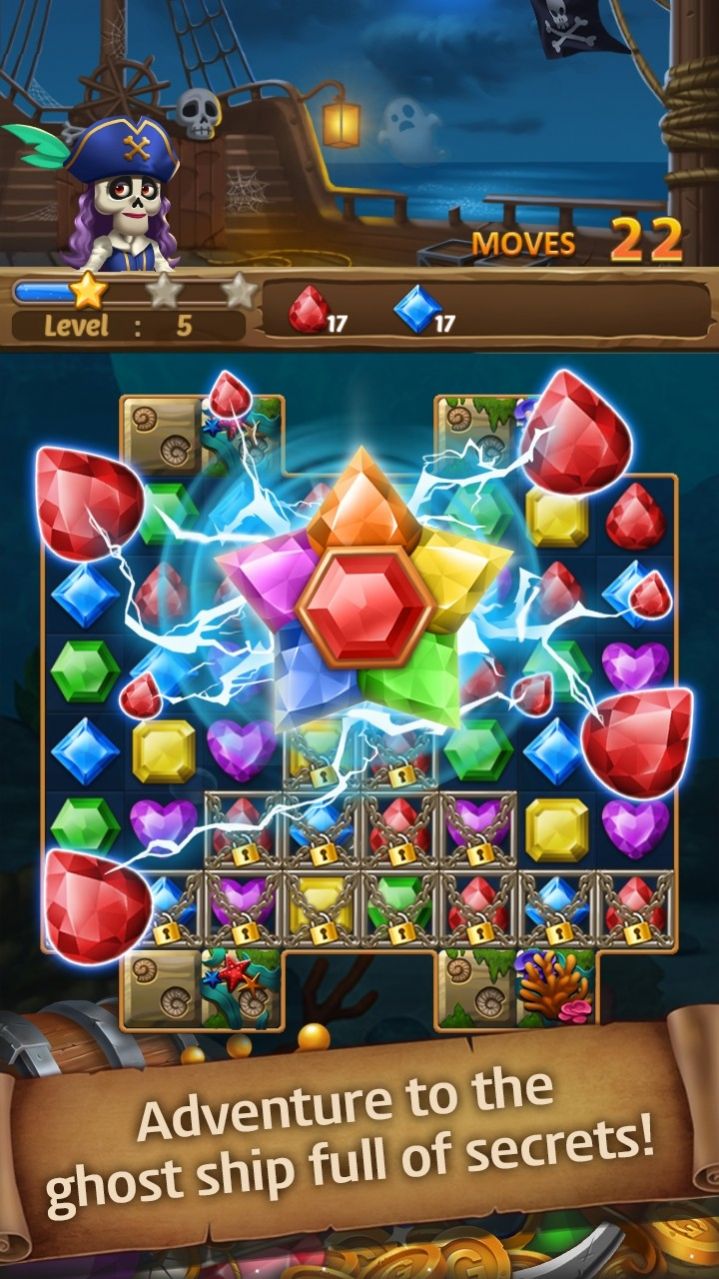 珠寶幽靈船游戲中文版（Jewels Ghost Ship）截圖2
