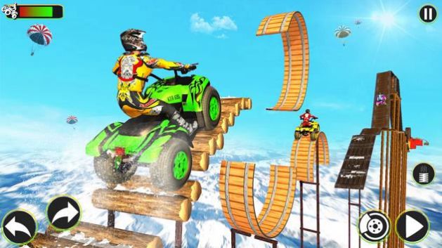 雪地ATV四輪自行車越野賽車特技游戲中文版截圖2