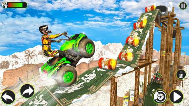 雪地ATV四輪自行車越野賽車特技游戲中文版截圖3