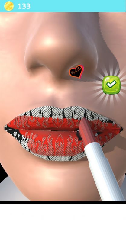 唇彩口红化妆游戏安卓版（Lip Art Lipstick Makeup Game）截图4: