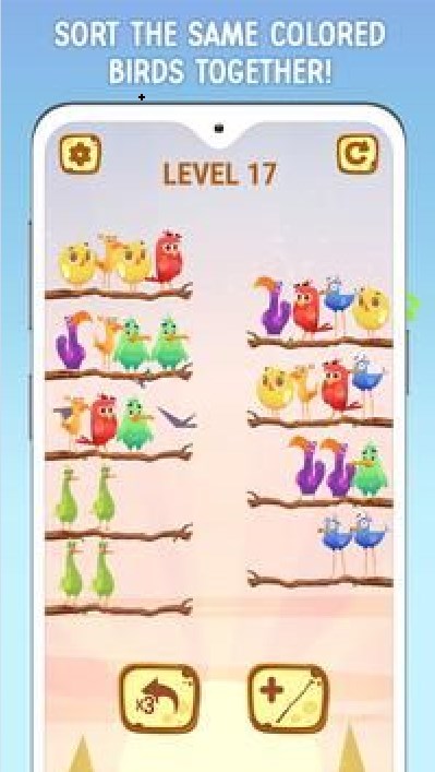 彩色小鳥分類拼圖游戲安卓版（Color Birds Sorting Puzzle）截圖1