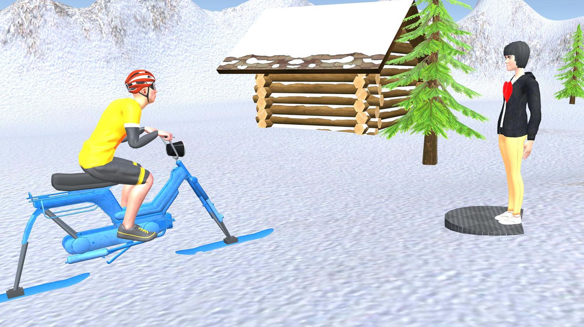 雪地自行車騎行游戲中文版（Snow Bike Ride ）截圖3